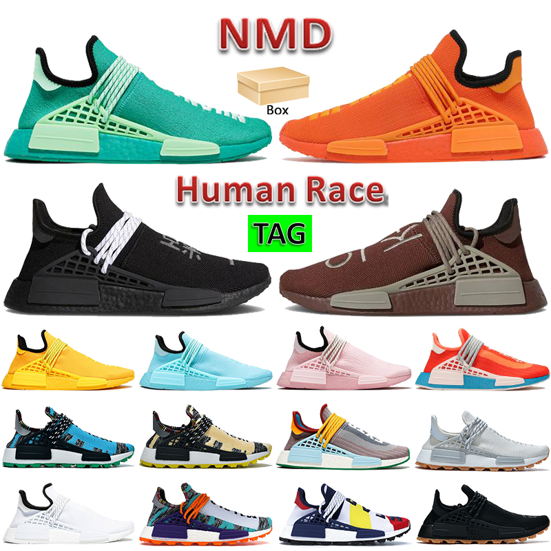 

With Box NMD Human Race mens running shoes aqua chocolate core black white bold gold Hu Pharrell Solar mother BBC men women Sneakers, 33 bubble wrap packaging