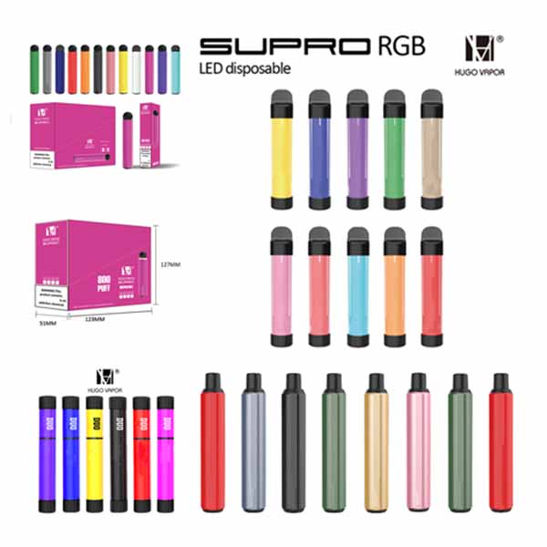 

Authentic Hugo Vapor Supro I II III IV V Disposable E cigarettes 650mAh Battery With 3.5ml 800 2200PUFFS Cartridge Device Vape Pen