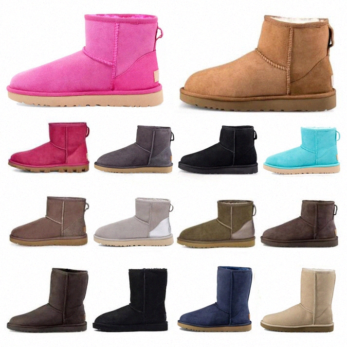 

Australia 2021 chestnut half Ankle Boots women girls Snow Boot womens mini bailey bow ii brooch ugg uggs class short w classic Winter Shoes K1Lh#, Black
