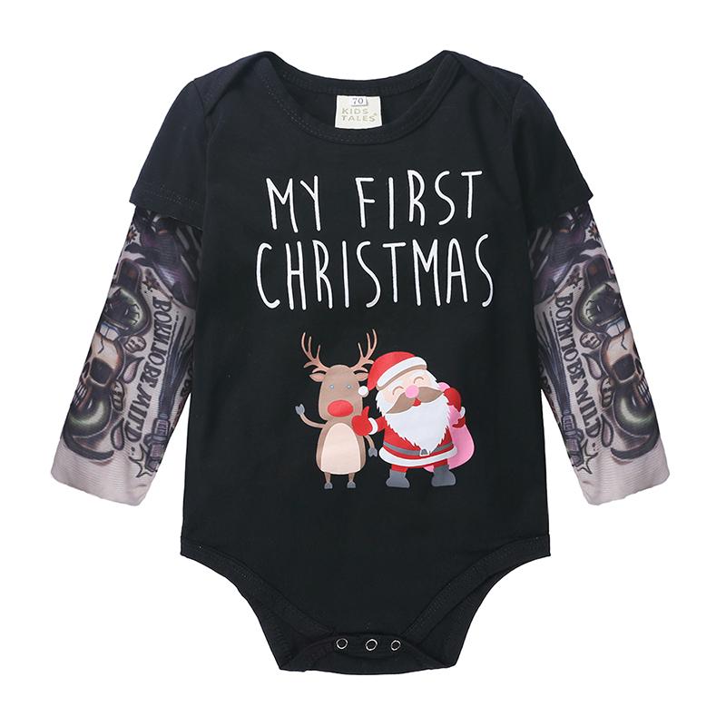 

Jq-460 Born Baby Tattoo Sleeve Romper Long Boys Cotton Infant Punk Rock Christmas Cartoon Deer Outfits Jumpsuit Jumpsuits, Blue