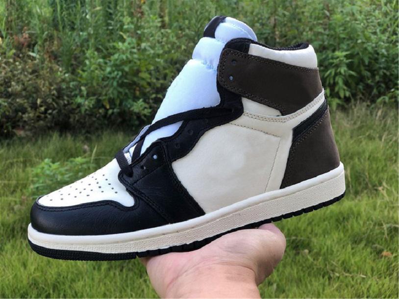 

2021 Release Dark Mocha 1s High OG Men's Basketball Shoes Black Pale 555088-105 Outdoor Sports sneakers