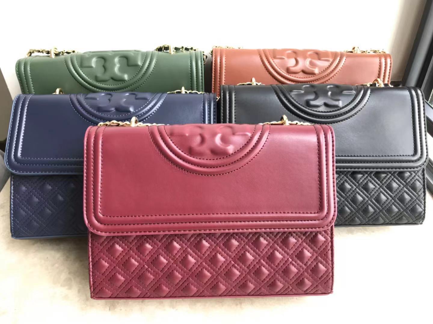 

TB women's Fleming tassel large embroidered rhombic single shoulder cross link bag