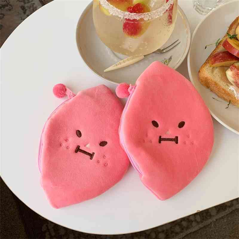 

Korean ins Plush cute sweet potato shape zero wallet girl cartoon student coin card storage bag