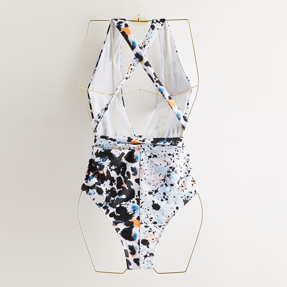 

Sexy Deep V Neck One Piece Swimsuit Female 2021 Swimwear Women Bodysuit Monokini Bandage Bathing Suits Summer Beach Wear Batherswimwear Bath