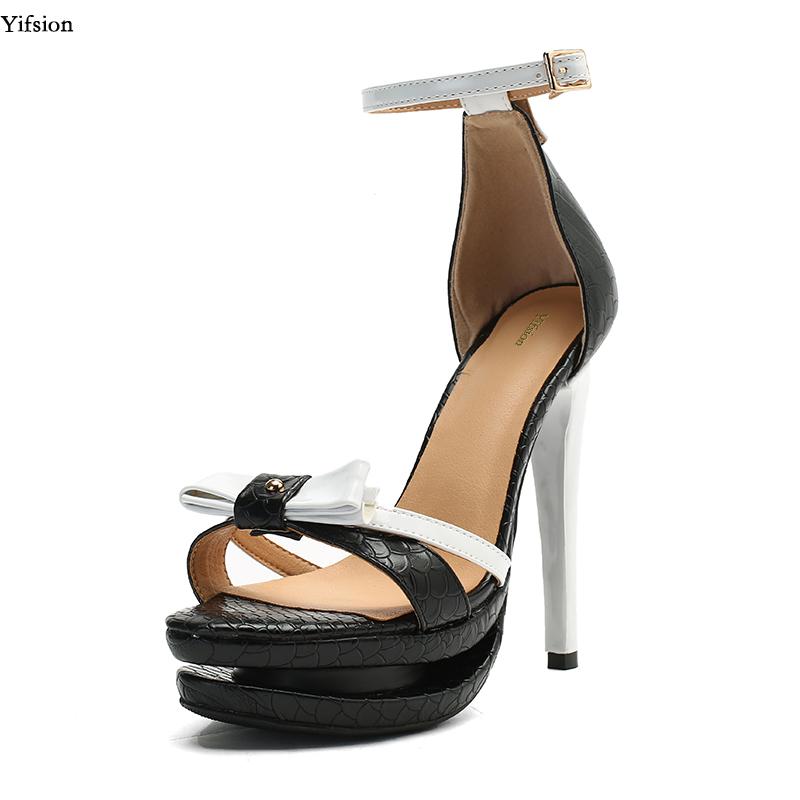 

Olomm Women Platform Sandals Sexy Thin High Heels Shoes Fashion Open Toe Black Party Dress US Plus Size 4-15, D0797 black