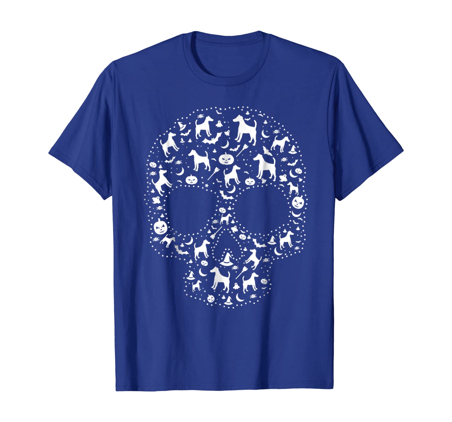 

pooch sugar skull t-shirt cute smooth fox terrier dog, White;black