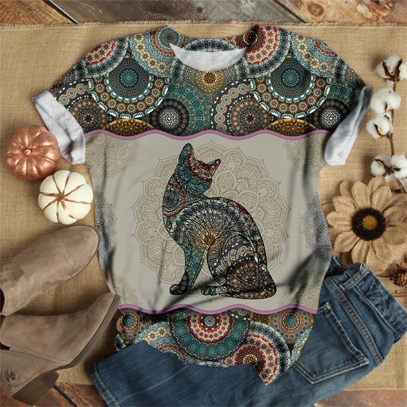 

Women' Blouses & Shirts T Shirt Tops Ladies Plus Size Women Harajuku Short Sleeve 3D Animal Printed O-Neck Comfortable Casual T-Shirt Blous, As pic