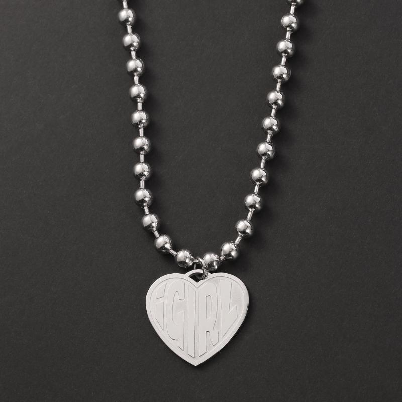 

Pendant Necklaces Classic Stainless Steel Heart Necklace Letter Beads For Women Fashion Jewelry Accessories, Silver