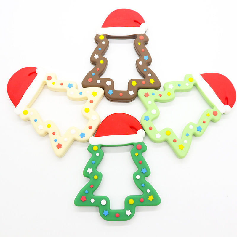 

Creative mother and products baby silicone Christmas tree gutta percha molars