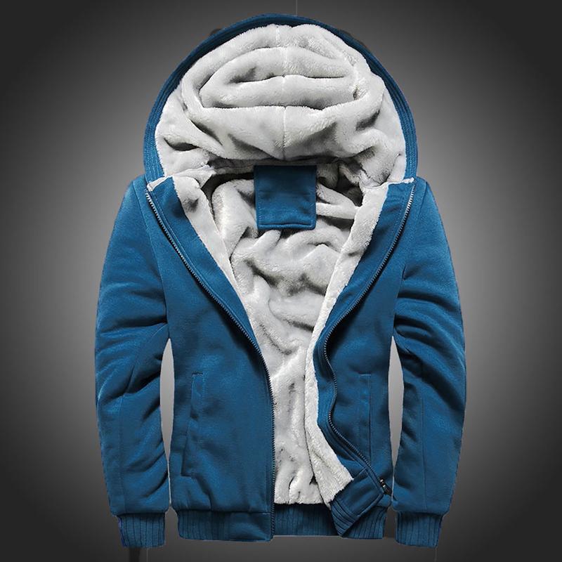 

Men's Jackets Mens Hoodie Winter Warm Fleece Zipper Sweater Jacket Outwear Coat Plus Baseball Uniform Sports Free, Rd