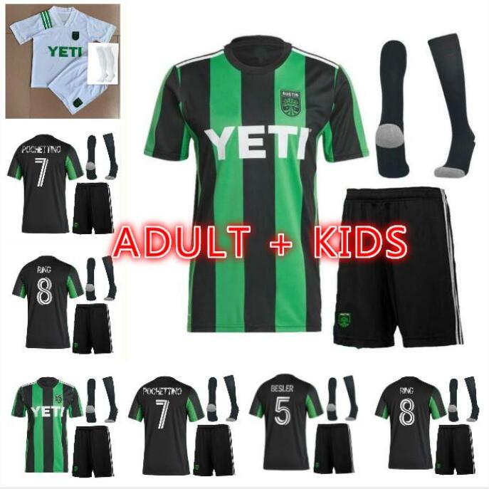 

Adult and Kids Kit 2021 Austin FC soccer jerseys Inaugural MLS 21 22 Home DARIO CONCA KLEBER XAVIER BAEZ Customize Football Shirts, Black;yellow