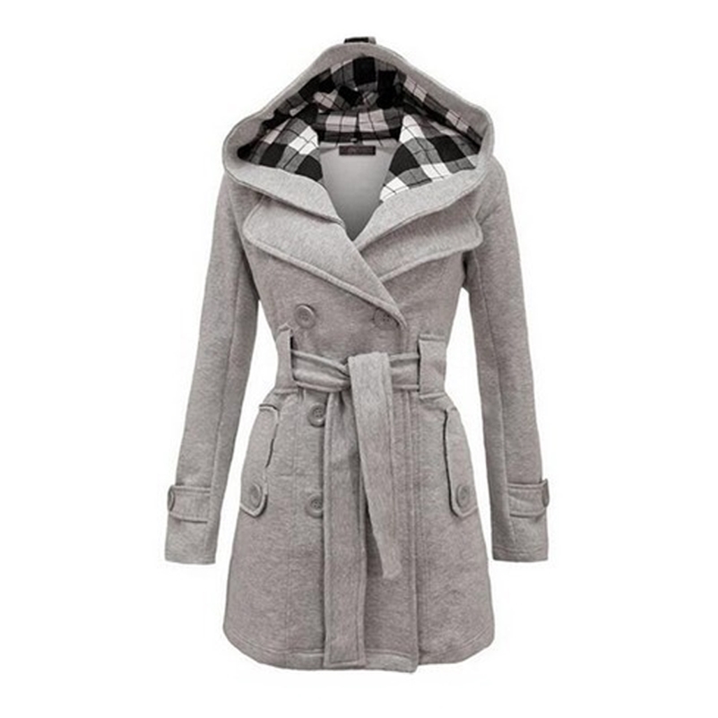 

Fashion Woolen Coat Women Warm Fleece Jacket With Belts Double Breasted Solid Casual Jacket Winter Vintage Slim Ladies Coat 211018, Black