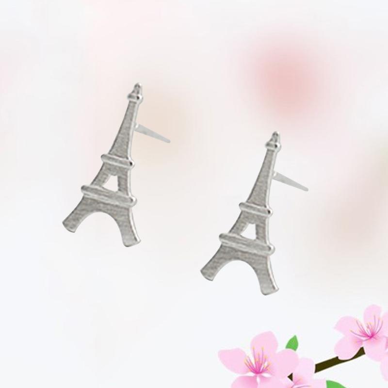 

Dangle & Chandelier Eiffel Tower Decor Ear Stud Beautiful Silver Earrings For Mother Friend Lover (Silver)