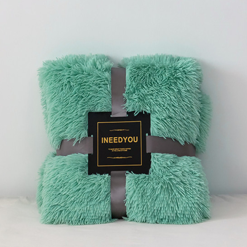 

mink Plush thickened solid color multi-functional cover coral blanket