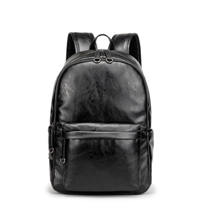

Factory wholesale men bag fashion upgrade PU leather leisure backpack simple multi-functional leathers bags outdoor leisures leatheres backpacks, Black upgrade version