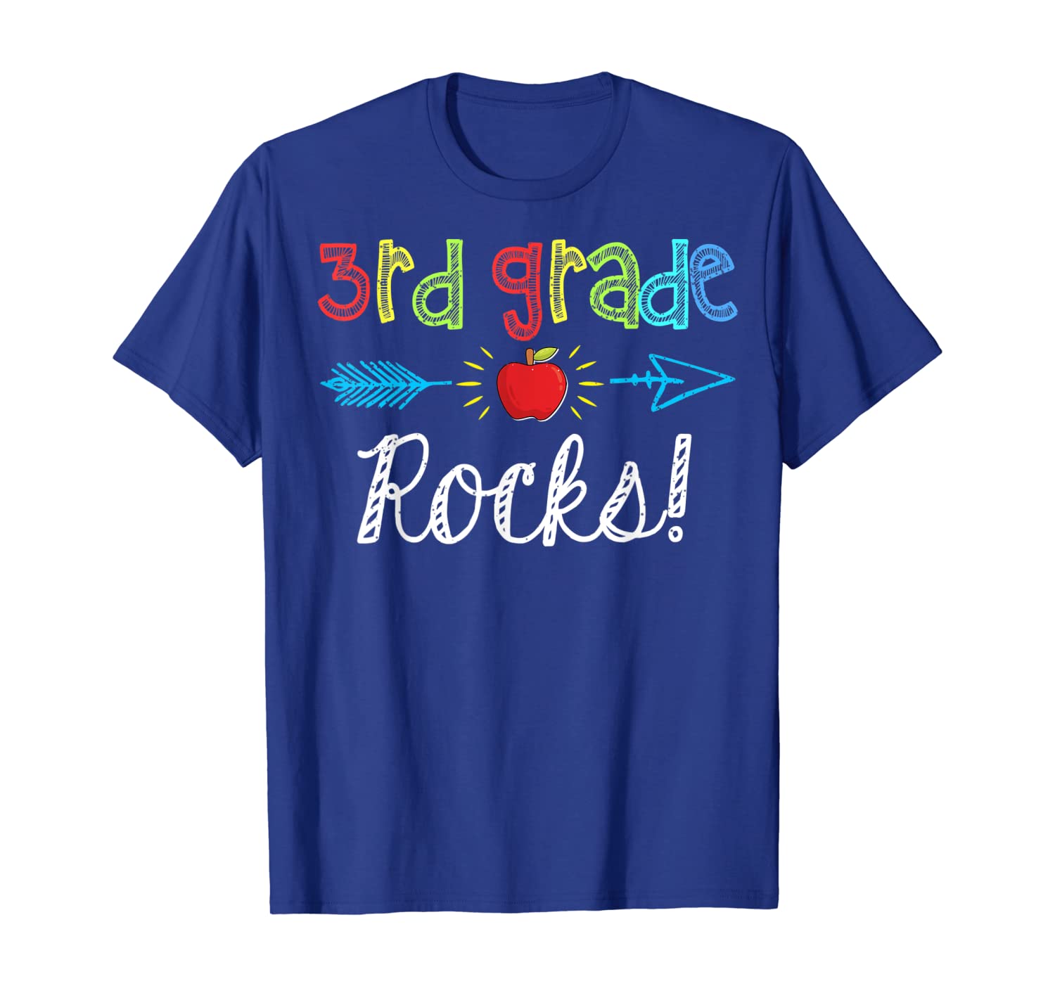 

3rd Third Grade Rocks! Tshirt Funny Back to School Gift, White;black