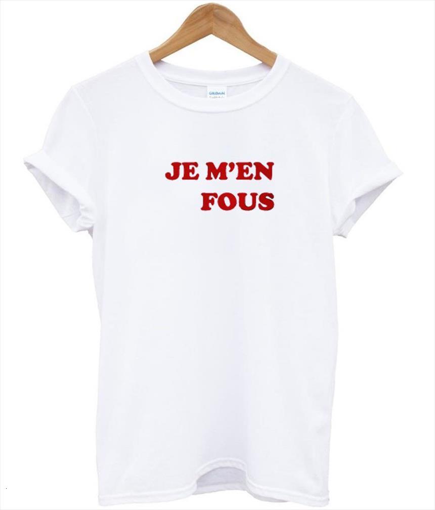 

je men fous red mens t shirt letters print cotton casual for lady tee hipster drop ship z 708, White;black