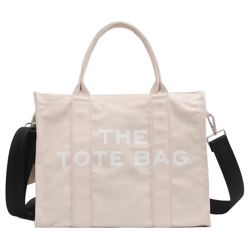 

Women's Designer Handbags Large Canvas Tote Bag Women Cloth Shopper Letter Printing Shoulder Crossbody Bag Ins, Khaki