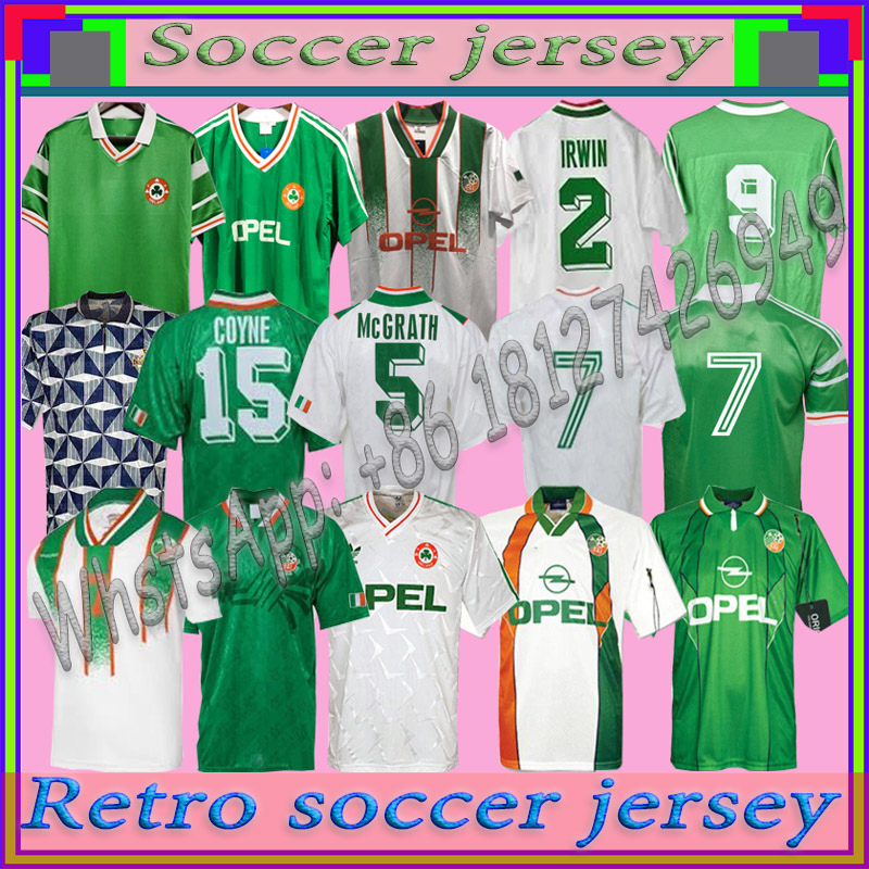 

Retro vintage 1988 1990 1992 1994 1995 1996 Ireland soccer jersey Republic of Ireland football shirt National 90 World cup Northern Ireland 1993 kits, Black;yellow