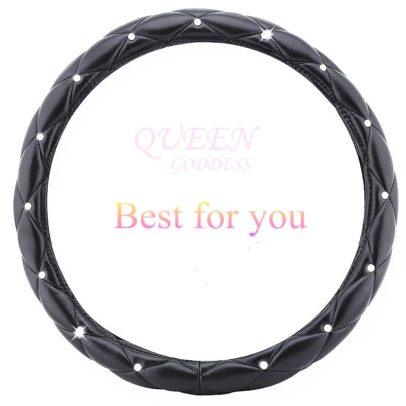 

Steering Wheel Covers High Quality Leather Car Bling Crystal Diamond Auto Steering-Covers For Women Lady Girls Accessories