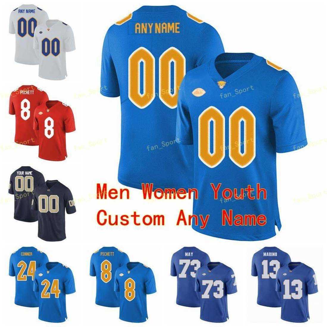 

NCAA College Jerseys Pittsburgh Panthers Pitt 24 James Conner (C) 25 Darrelle Revis LeSean McCoy 29 Curtis Martin Custom Football Stitched, As