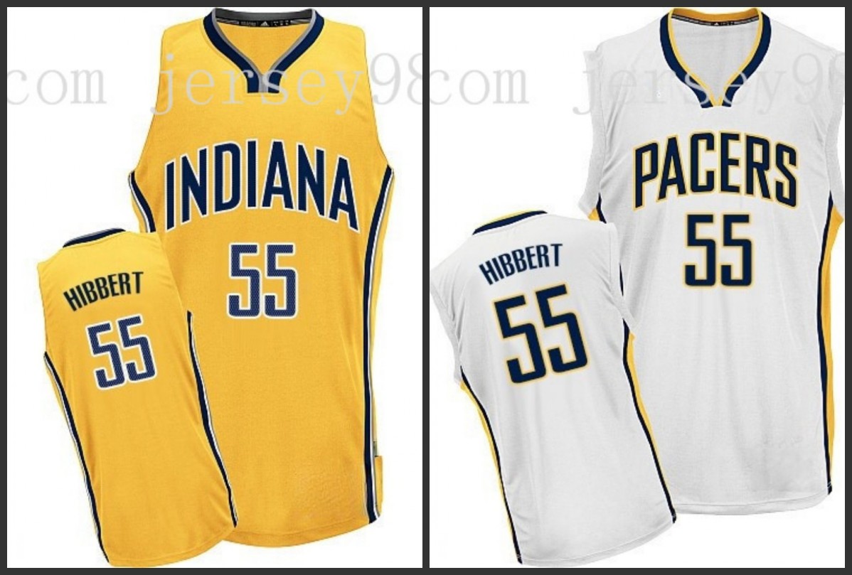 

IndianaPacersmen #55Roy Hibbert men retro BasketballJersey, Black
