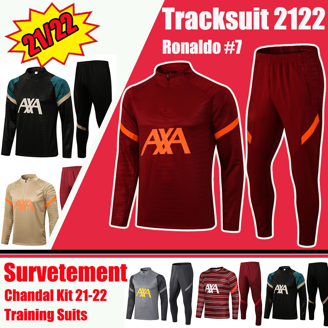 

2021 2022 MEN Training Suit VIRGIL Soccer jacket Survetement 21/22 maillot de foot Long Sleeve Football Tracksuit KIt, 21-22 lvp black