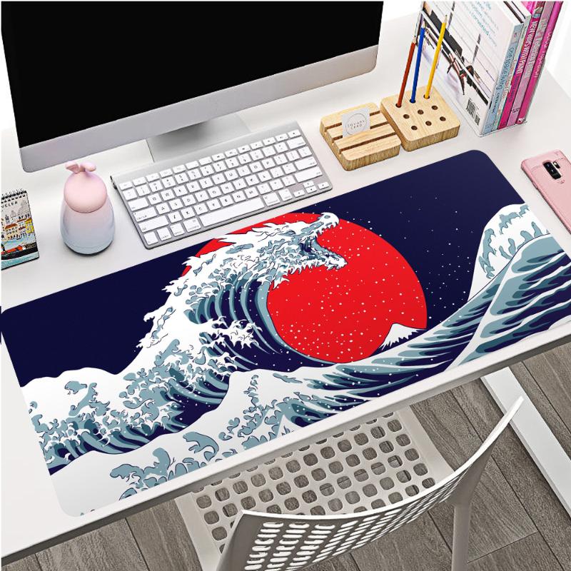 

Mouse Pads & Wrist Rests Art Table Black Large Pad Anime Computer Desk Gaming Accessories Kat Great Wave Deskmat Mousepad Gamer Carpet Drop