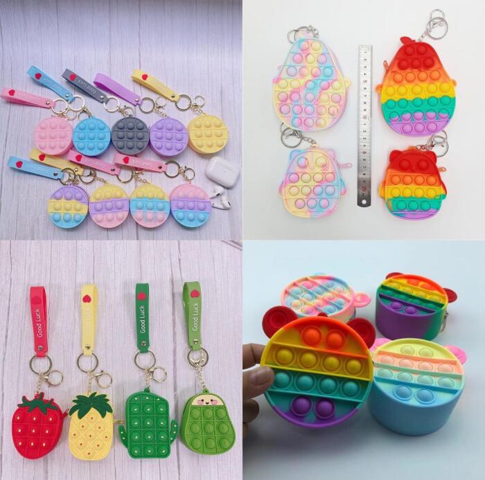 

Finger Toy Push it Fidget Coin Purse Pencil Case Messenger Bag Mobile Phone Wallet Bags Fashion Decompression Storage Toys