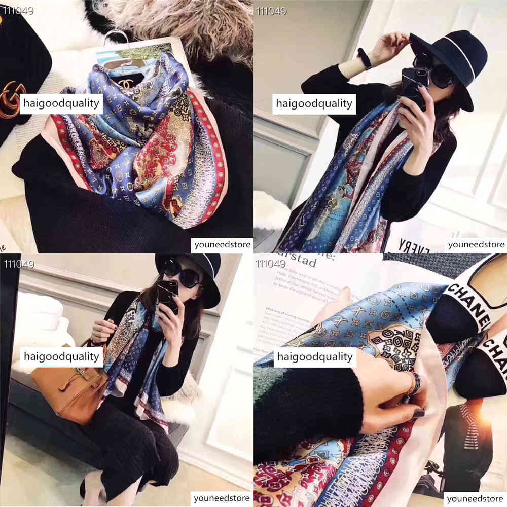 

Designers Silk Scarf Pashmina for Women 12Italy Brands Ladies Girls Spring SUmmer Soft Heart Floral Scarves Shawls 180x90cm S952