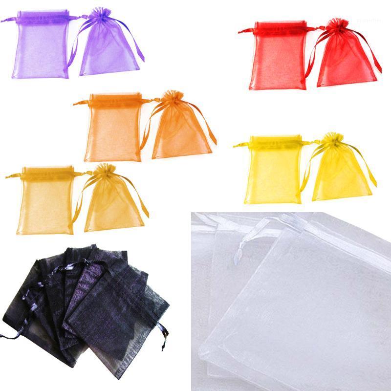 

Gift Wrap 50/100pcs 9 X 12cm Organza Bag Wedding Favor Jewelry Packaging Gifts Pouch Drawing Party Candy Decor J2Y