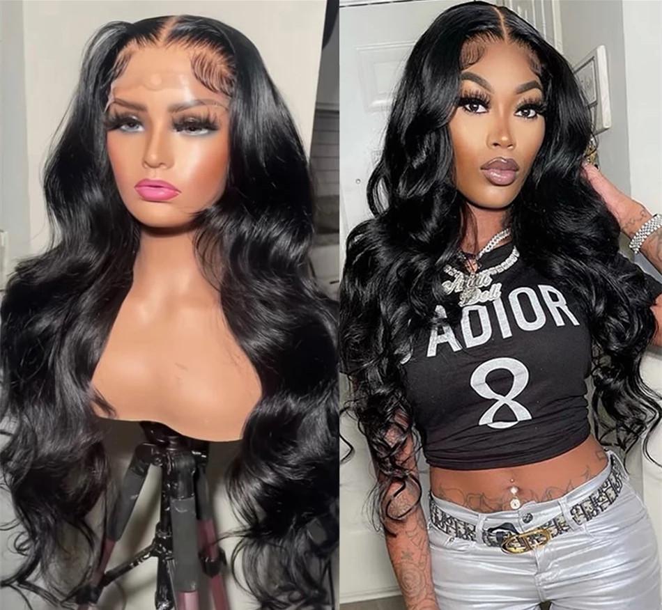 13x4 Transparent Undetectable Invisible Knots 360 Frontal Wigs 150% Full Density HD Lace Front Human Hair Wigs Body Wave for Women Brazilian Loos-image-789270795