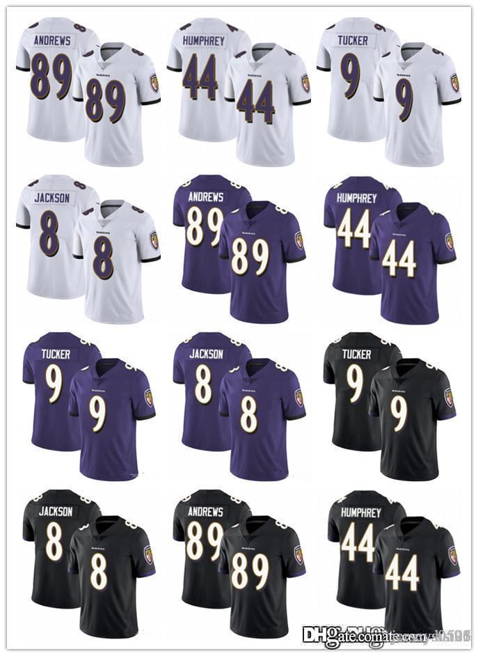 

Men Youth Women 8 Lamar Jackson 9 Justin Tucker 89 Mark Andrews 44 Marlon Humphrey Football Jerseys black, Black;red