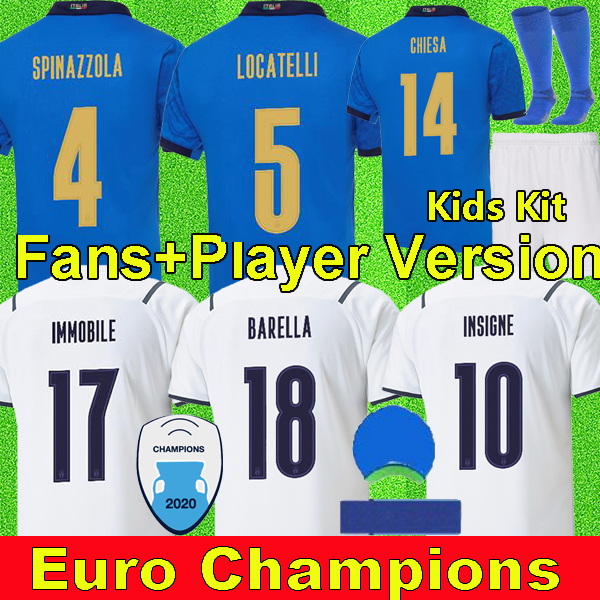 

2021 2022 Fans Player Version Italy final Soccer Jerseys BONUCCI BARELLA INSIGNE 20 21  CHIELLINI Italia VERRATTI Maglie da calcio CHIESA FOOTBALL SHIRTS mens kids, Home