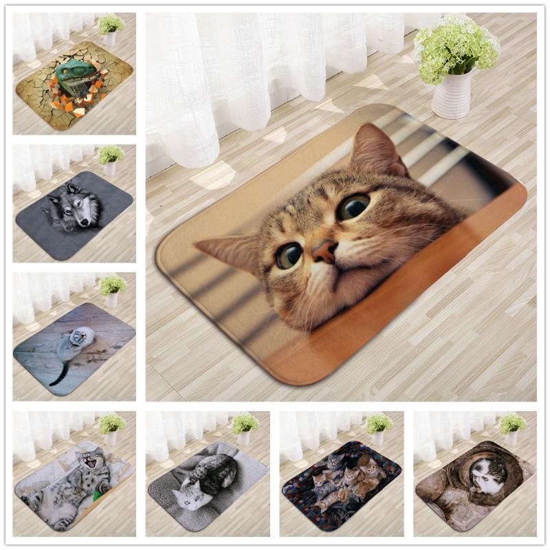 

Cute Animal Dog Non Slip Entrance Door Bathroom Mat Carpet Kitchen Bedroom Bath Floor Mats Home Hallway Rugs Doormat Decor Carpets