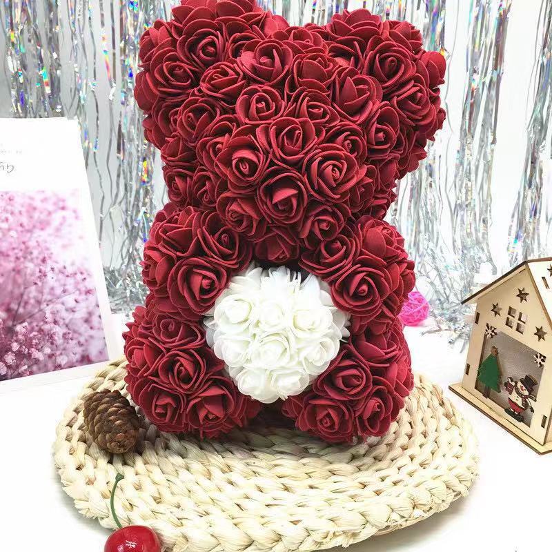 

25cm Rose Flower Bear Rose Flower Bear Hug Bear Give Girlfriend Valentine's Day Birthday Gift Mother's Day Gift GGA4644