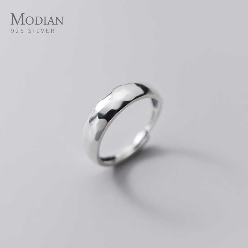 

925 Sterling Silver Geometric Cut Resizeable Finger Rings for Women Men Simple Stackable Wedding Bands Fine Jewelry 210707
