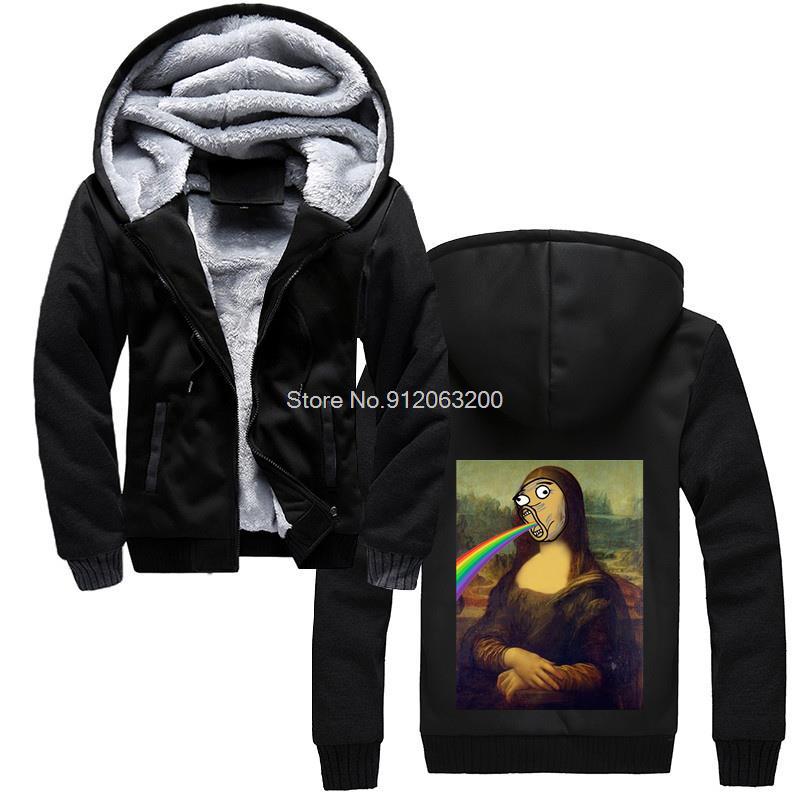 

Men' Hoodies & Sweatshirts Rengoku Rainbow Fun Hoodie Spoof Mona Lisa Funny Design Humor Fantasty Men Winter Thicken Hooded Sweatshirt Stre, Black
