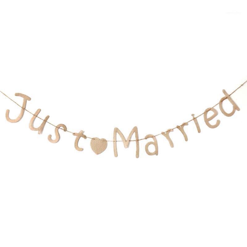 

Party Decoration JUST MARRIED Burlap Banner Wedding Flags Hanging