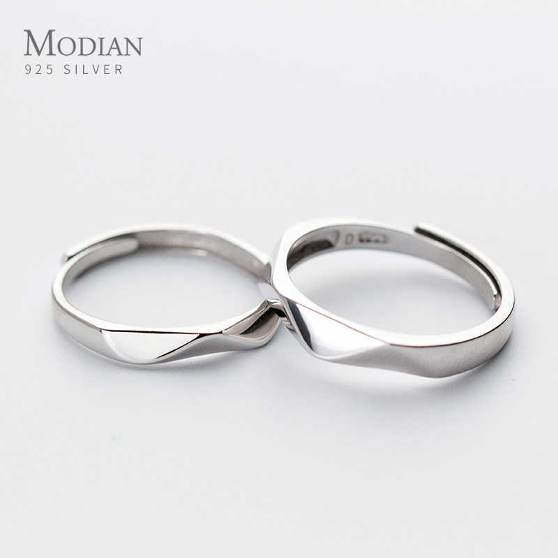 

Romantic Couples Single Ring Fashion Charm 925 Sterling Silver Adjustable Finger Rings For Women Wedding Fine Jewelry 210707