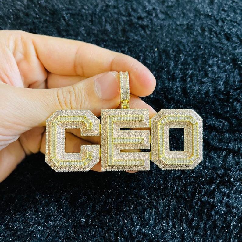 

Chains 2021 High Quality Sparking Bling Hip Hop Men Boy Tennis Chain Jewelry Micro Pave Cubic Zirconia Cz Diamond CEO Pendant Necklaces, Silver