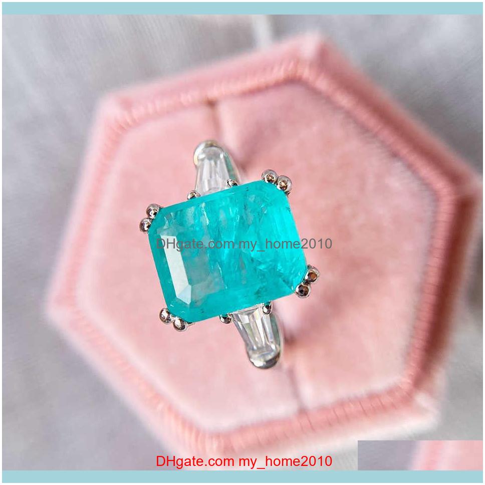 

Band Rings Jewelrygz Brazilian Tourmaline Paraiba Gem 925 Sterling Sier, White Rhodium Engagement Ring, Size 410 J0525 Drop Delivery 2021 Fn