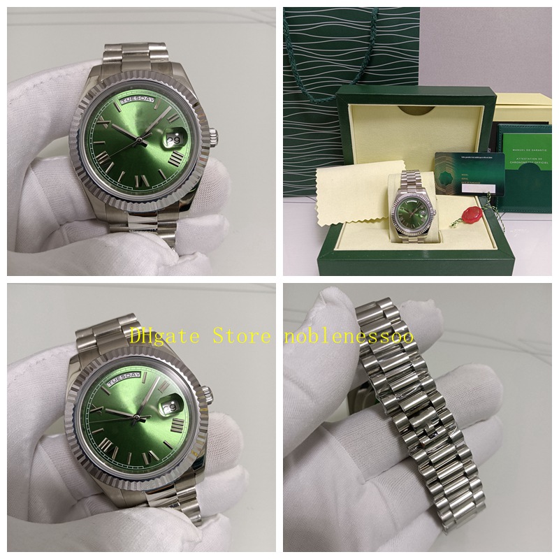 

5 Style Real Photo With Original Box Men's Watches Mens President 40mm Date 228239 Green Roman Dial 228235 228238 Bracelet Asia 2813 Movement Men Automatic Watch, 02