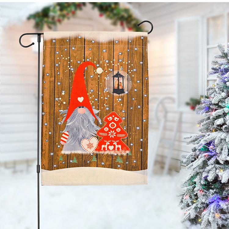 

Christmas Decorations Decorations,48cm Garden Flag Cartoon Rudolph Pattern, Cloth Art Hanging Flag, Year Household Items,HolidayDress Up,