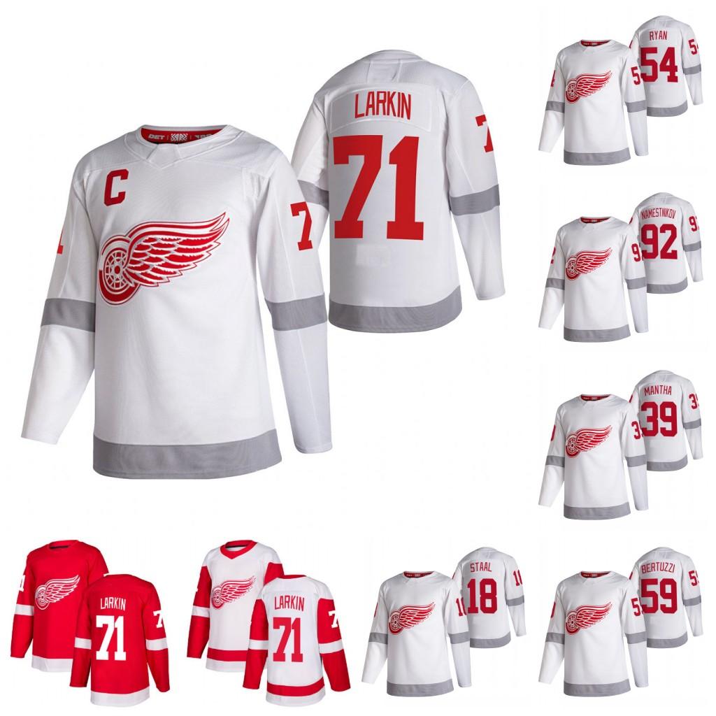 

Dylan Larkin Detroit Red Wings 2021 Reverse Retro Jersey Moritz Seider Adam Erne Lucas Raymond Jakub Vrana Alex Nedeljkovic Vladislav Namestnikov Danny DeKeyser, Away white kids s-xl
