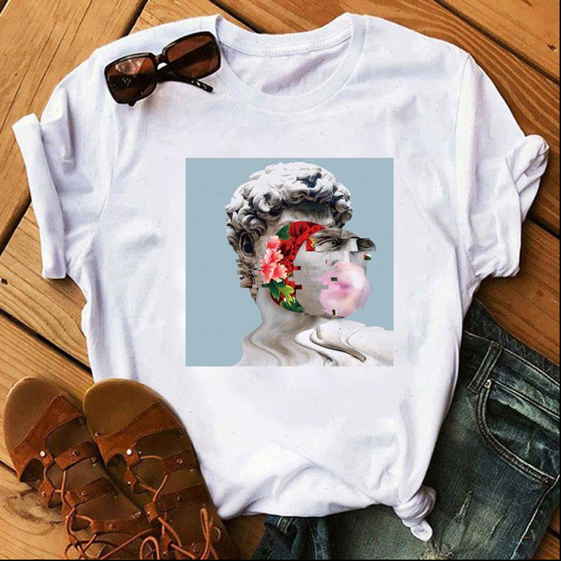 

womens t shirt fashion women aesthetics tee shirts funny short sleeve o neck female clothes, White