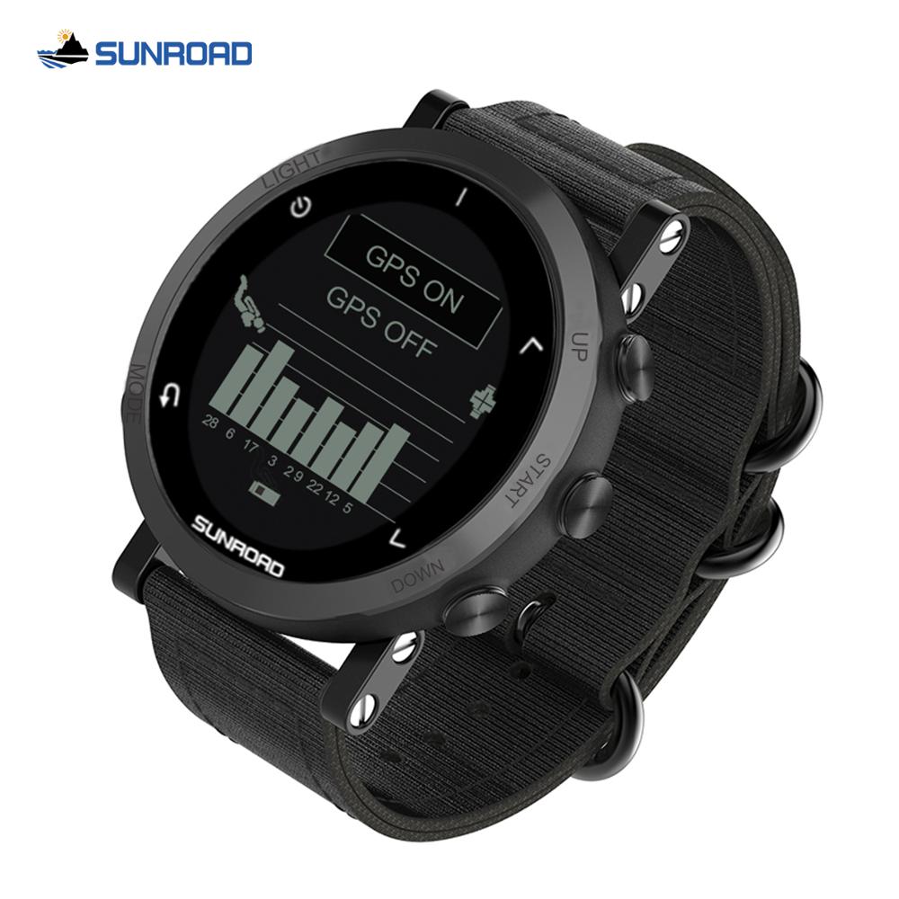 

Sunroad GPS Smart Watch with Heart Rate Altimeter Barometer Compass Pedometer Running Triathlon Digital Wristwatch for Men g, Cool nylon