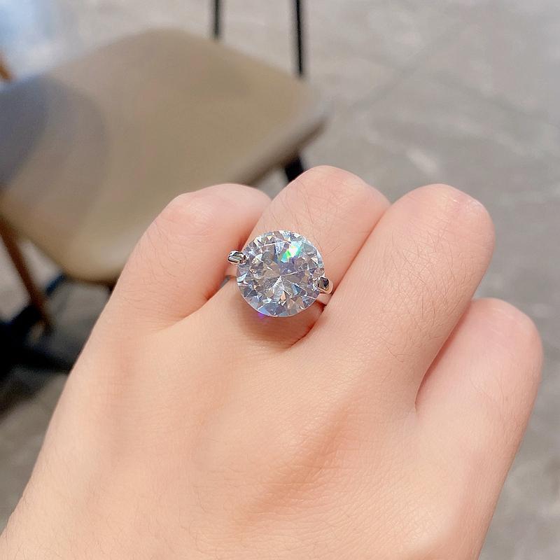 Wedding Rings Sparkling Large CZ Crystal Ring For Women White Gold Color Cubic Zirconia Engagement Jewelry-image-710775298