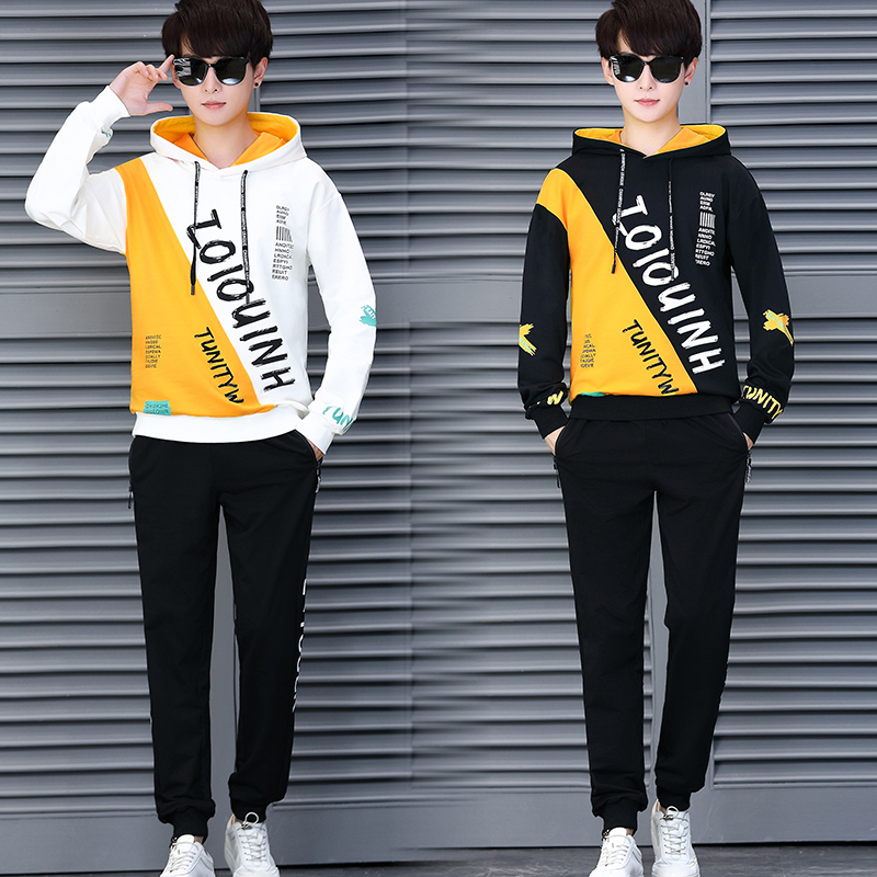 

12 Autumn Youth Sports Sets 13 Handsome Sweater Boys 14 Older Children 15 Years Old Middle School Student Clothes 16, X6012 one-piece white and green top