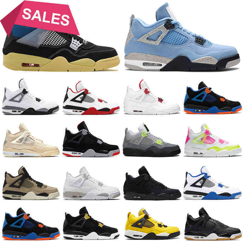 

{Lightweight}Newest Discount 4s men basketball shoes 4 University Blue Taupe Haze Black Cat Cement Neon women mens trainers sports sneakers Wholesale, 4s neon